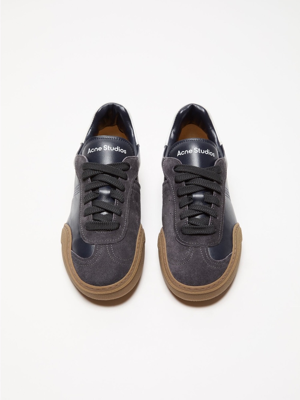 Acne Studios Anthracite Suede & Leather Sneakers with Gum Sole